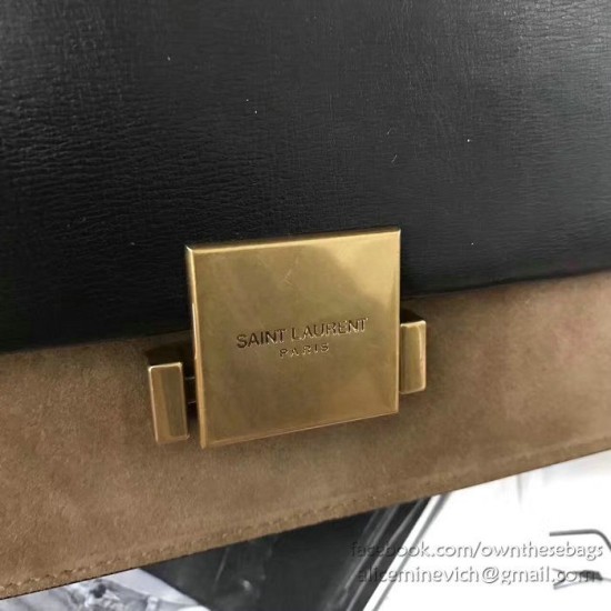 Replica Saint Laurent Medium Bellechasse Bag Black & Taupe 462044