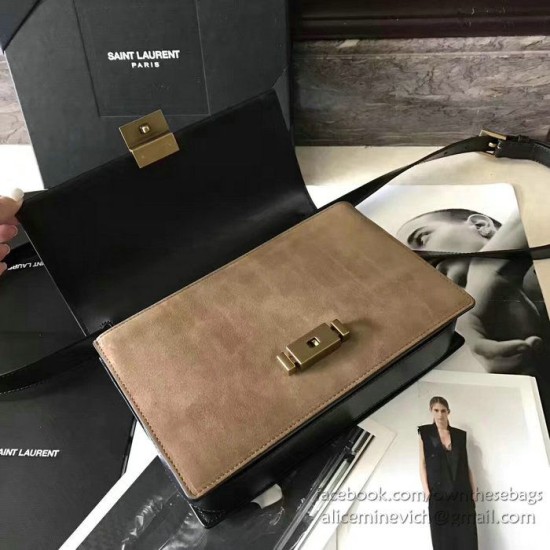 Replica Saint Laurent Medium Bellechasse Bag Black & Taupe 462044