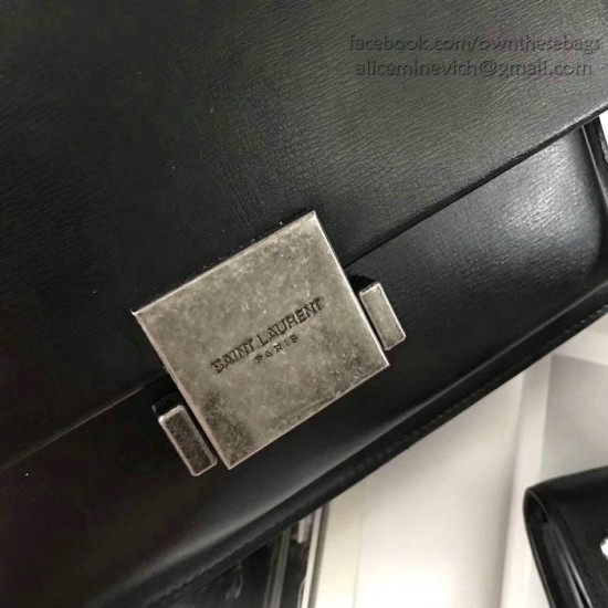 Fake Saint Laurent Medium Bellechasse Bag in Black Leather 482051 Replica
