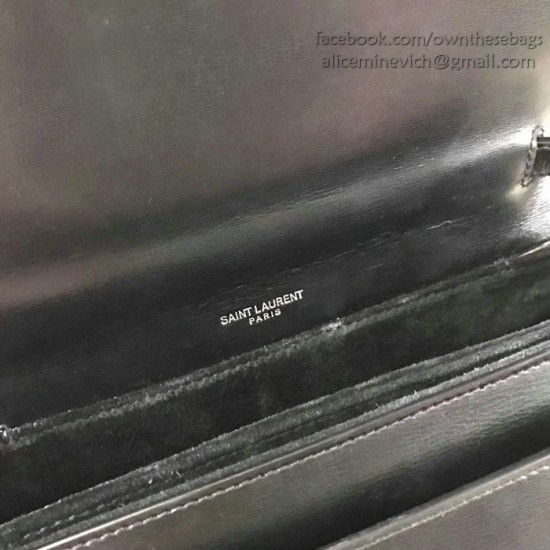 Fake Saint Laurent Medium Bellechasse Bag in Black Leather 482051 Replica