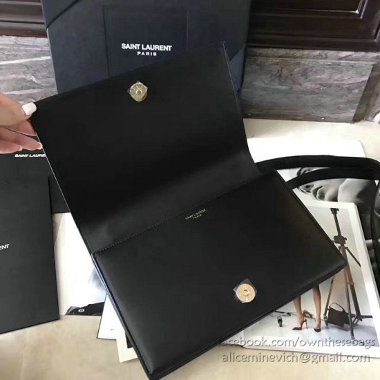 Replica Saint Laurent Medium Dylan Flap Shoulder Bag Black 439047