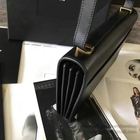 Replica Saint Laurent Medium Dylan Flap Shoulder Bag Black 439047