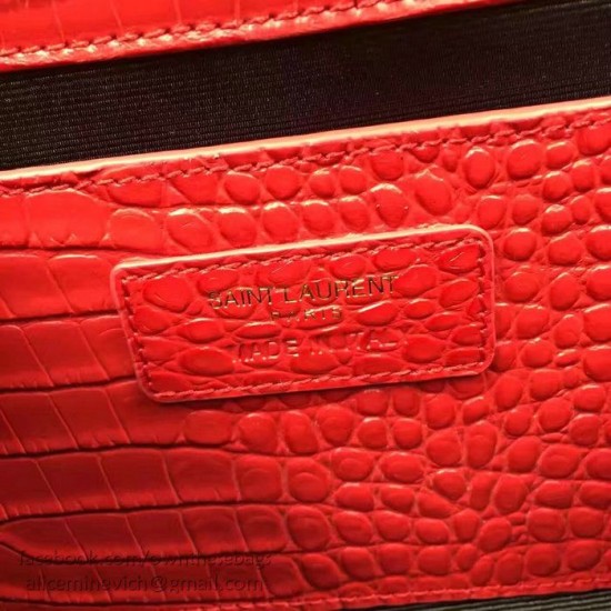 Replica Saint Laurent Medium Kate Monogram Tassel Croco Leather Shoulder Bag Red Y121230 Replica Saint Laurent Medium Kate Monogram Tassel Croco Leather Shoulder Bag Red Y121230