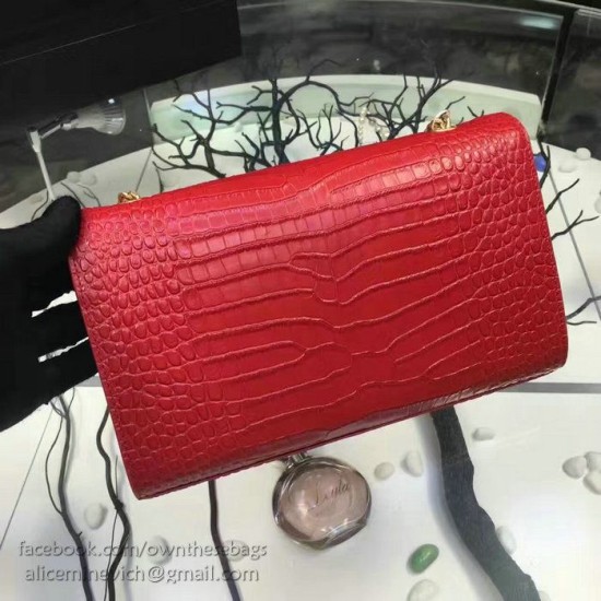Replica Saint Laurent Medium Kate Monogram Tassel Croco Leather Shoulder Bag Red Y121230 Replica Saint Laurent Medium Kate Monogram Tassel Croco Leather Shoulder Bag Red Y121230