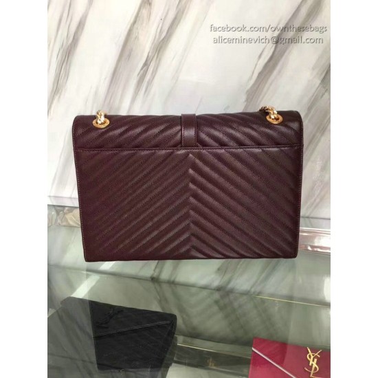 Replica Saint Laurent Monogram Large Grained Chain Shoulder Bag Burgundy Y230310