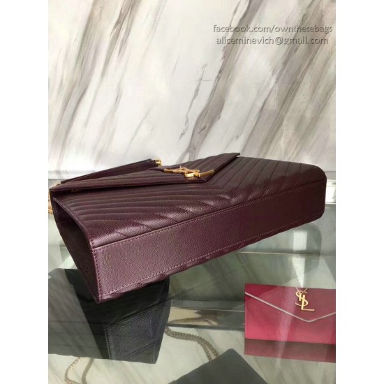 Replica Saint Laurent Monogram Large Grained Chain Shoulder Bag Burgundy Y230310