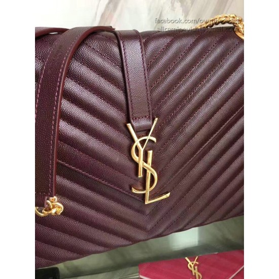 Replica Saint Laurent Monogram Large Grained Chain Shoulder Bag Burgundy Y230310