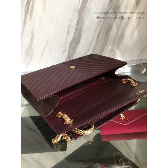 Replica Saint Laurent Monogram Large Grained Chain Shoulder Bag Burgundy Y230310