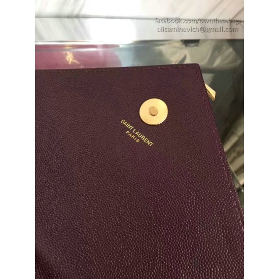 Replica Saint Laurent Monogram Large Grained Chain Shoulder Bag Burgundy Y230310