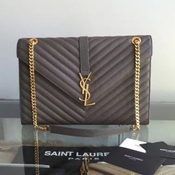 Replica Saint Laurent Monogram Large Grained Chain Shoulder Bag Grey Y230310