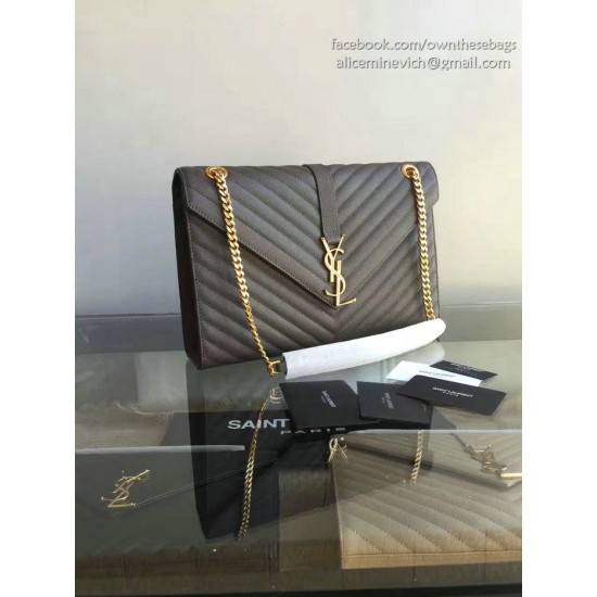 Replica Saint Laurent Monogram Large Grained Chain Shoulder Bag Grey Y230310