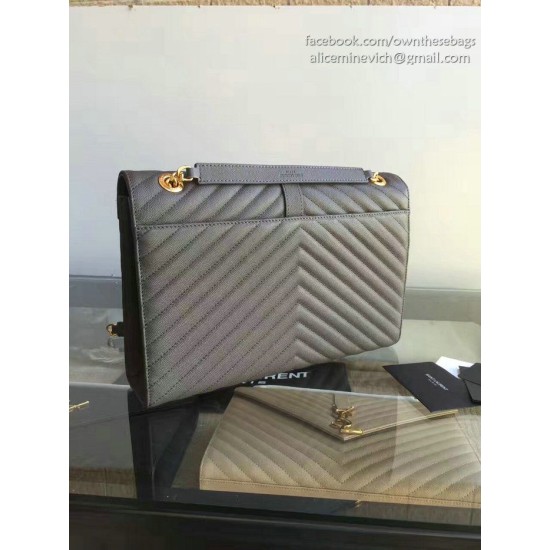 Replica Saint Laurent Monogram Large Grained Chain Shoulder Bag Grey Y230310