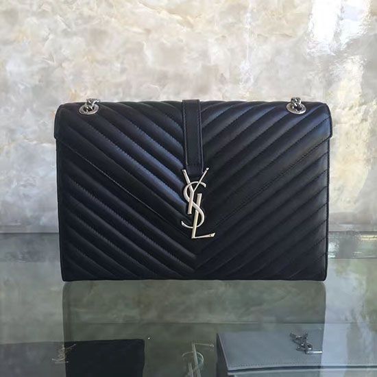 Fake Saint Laurent Monogram Large Kate Chain Shoulder Bag Black Y231220 Replica