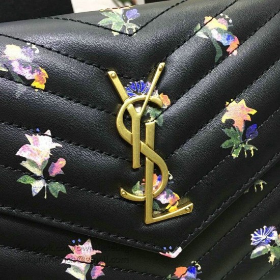 Replica Saint Laurent Monogram New Prairie Flower Chain Wallet Calfskin Leather 377828