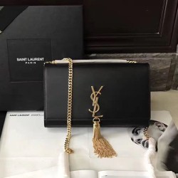 Fake Saint Laurent Monogram Shoulder Bag in Black Leather 354119 Replica