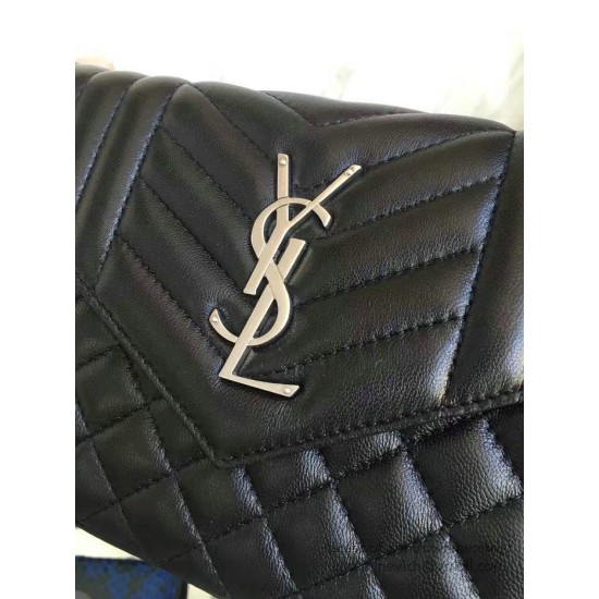 Replica Saint Laurent Satchel Medium Monogram in Black Matelasse Leather Y221260