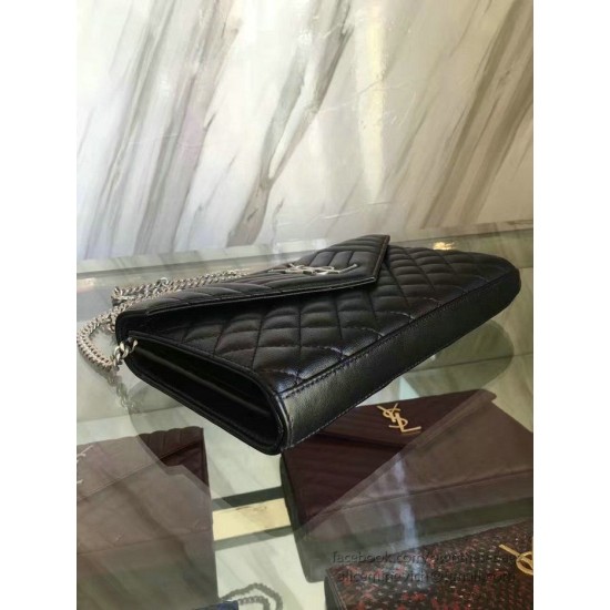 Replica Saint Laurent Satchel Medium Monogram in Black Matelasse Leather Y221260