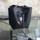 Fake Saint Laurent Sheepskin Mini Bourse Bucket Bag Black Y220350 Replica