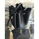 Fake Saint Laurent Sheepskin Mini Bourse Bucket Bag Black Y220350 Replica