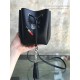 Fake Saint Laurent Sheepskin Mini Bourse Bucket Bag Black Y220350 Replica