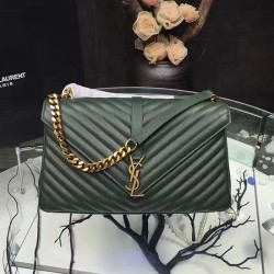 Replica Saint Laurent Top Handle Bag in Green Matelasse Leather 392738