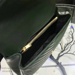 Replica Saint Laurent Top Handle Bag in Green Matelasse Leather 392738