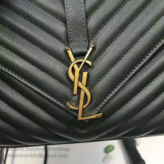 Replica Saint Laurent Top Handle Bag in Green Matelasse Leather 392738