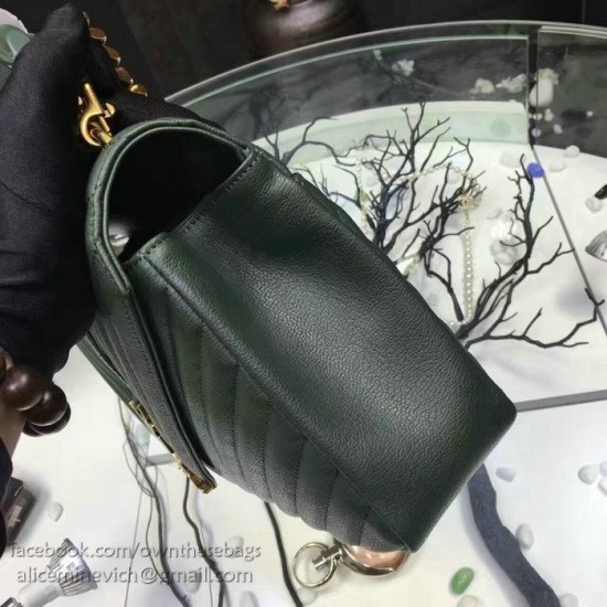 Replica Saint Laurent Top Handle Bag in Green Matelasse Leather 392738