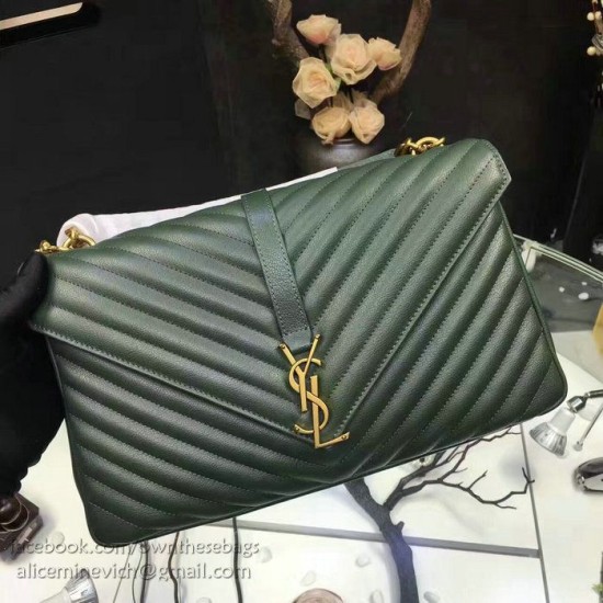 Replica Saint Laurent Top Handle Bag in Green Matelasse Leather 392738