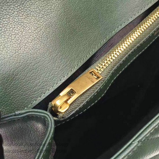 Replica Saint Laurent Top Handle Bag in Green Matelasse Leather 392738