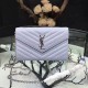 Fake Saint Laurent Violet Grained Matelasse Leather Chain Wallet Y221220 Replica