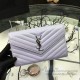 Fake Saint Laurent Violet Grained Matelasse Leather Chain Wallet Y221220 Replica