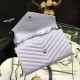 Fake Saint Laurent Violet Grained Matelasse Leather Chain Wallet Y221220 Replica