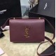 Fake YSL Saint Laurent Dylan Burgundy Calfskin Cross-body Bag 377827 Replica
