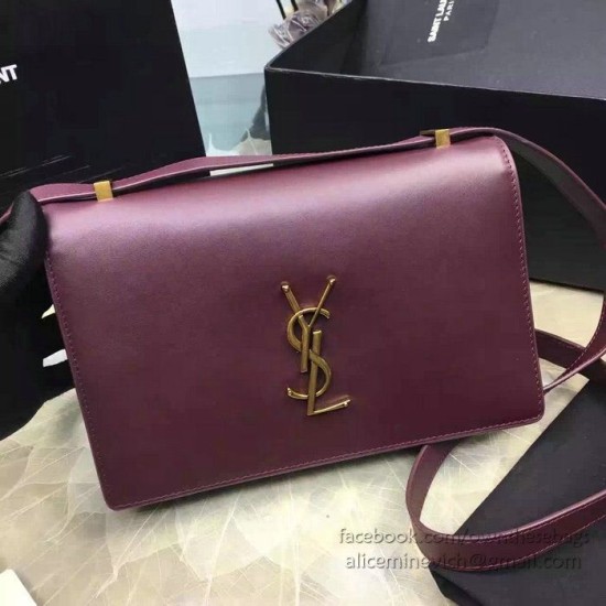 Fake YSL Saint Laurent Dylan Burgundy Calfskin Cross-body Bag 377827 Replica