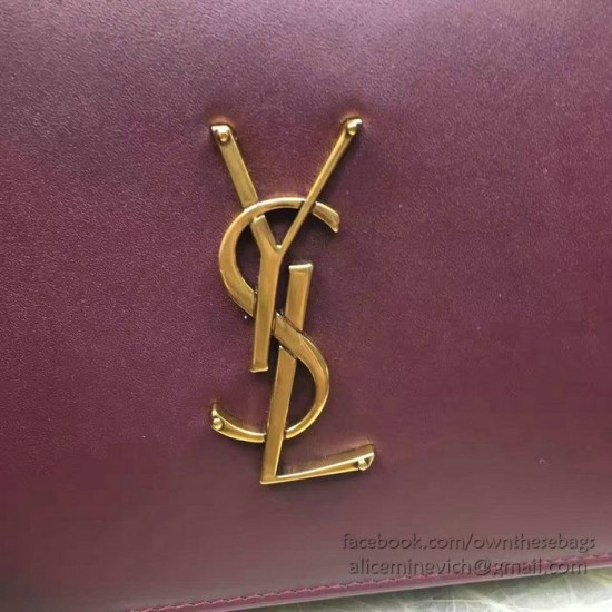 Fake YSL Saint Laurent Dylan Burgundy Calfskin Cross-body Bag 377827 Replica