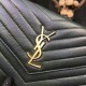Fake YSL Saint Laurent Grained Matelasse Leather Chain Wallet Y221220 Black Replica