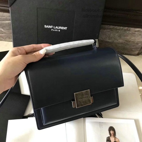 Fake YSL Saint Laurent Medium Bellechasse Bag in Blue Leather 482051 Replica