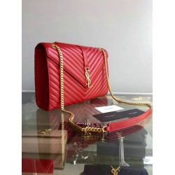 Fake YSL Saint Laurent Monogram Large Kate Chain Shoulder Bag Red Y231220 Replica