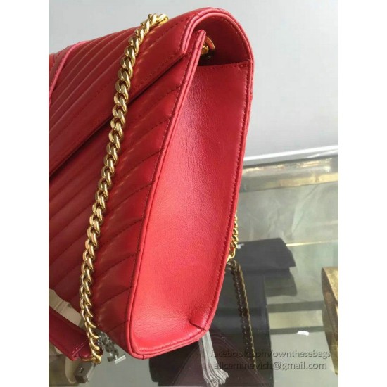 Fake YSL Saint Laurent Monogram Large Kate Chain Shoulder Bag Red Y231220 Replica