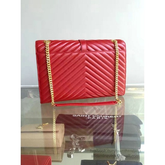 Fake YSL Saint Laurent Monogram Large Kate Chain Shoulder Bag Red Y231220 Replica