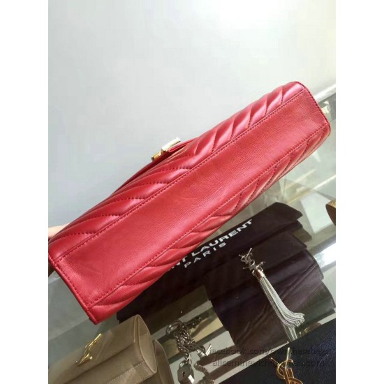 Fake YSL Saint Laurent Monogram Large Kate Chain Shoulder Bag Red Y231220 Replica