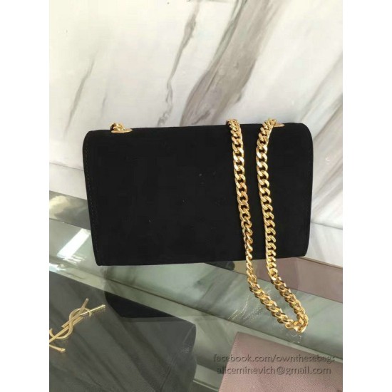 Fake Yves Saint Laurent Black Suede Monogram Tassel Bag Y221240 Replica