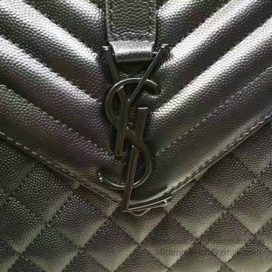 Replica Yves Saint Laurent Large Chain Shoulder Bag Black Calfskin Y221250