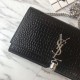 Replica YSL Saint Laurent Medium Kate Monogram Tassel Croco Leather Shoulder Bag Black Silver