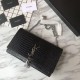 Replica YSL Saint Laurent Medium Kate Monogram Tassel Croco Leather Shoulder Bag Black Silver