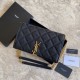 Fake YSL Saint Laurent Medium Becky Chain Wallet Black Replica