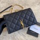 Fake YSL Saint Laurent Medium Becky Chain Wallet Black Replica