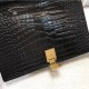 Replica YSL Saint Laurent Margaux Satchel Crocodile Embossed Black
