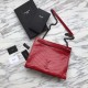 Fake YSL Saint Lauren Niki Medium Shopping Bag Crinkled Vintage Leather Red Replica